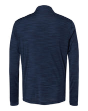 Men's Adidas® Lightweight Mélange Quarter Zip Pullover - Navy & Grey