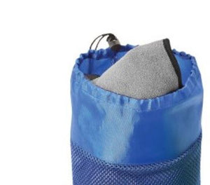 Yoga Mat Towel in Blue Bag